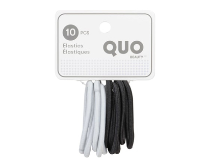 Quo Beauty 10 Pack Regular Elastics Black - 10.0 EA