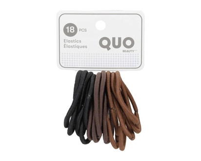 Quo Beauty 18 Pack Colour Match Brown Elastics - 18.0 EA