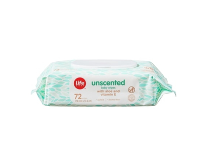 Life Brand Unscented Baby Wipes - 72 EA