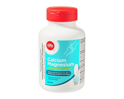 Life Brand Calcium Magnésium avec vitamine D3 200 UI - 200 COM