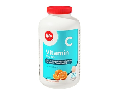 Life Brand Vitamine C 500 mg Comprimés à croquer - 500 COM
