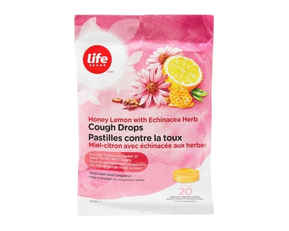 Life Brand Honey Lemon with Echinacea Herb Cough Drops - 20.0 EA