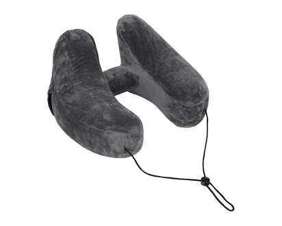 Quo Beauty Deluxe Neck Support Pillow With Pouch Grey - 1.0 EA