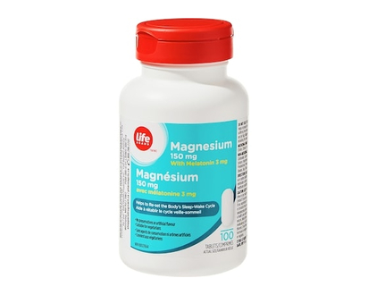 Life Magnésium à 150 mg avec mélatonine à 3 mg, 100 comprimés - 100.0 EA