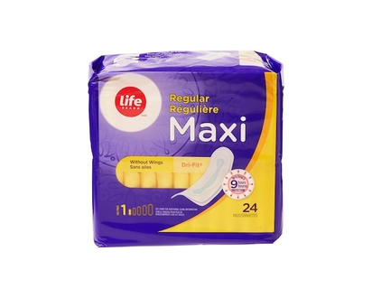 Life Serviettes régulières maxi, emballage de 24 - 24.0 EA