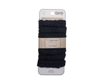 Quo Beauty Unbreakable Elastic 8-pack Thick Black - 8.0 EA
