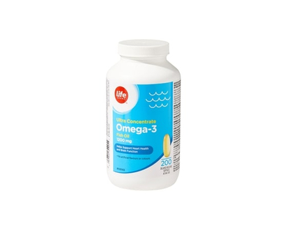 Life Huile de poisson Oméga-3 ultra concentré à 1200 mg, 200 gélules - 200.0 EA