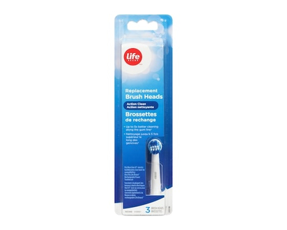 Life Brand Action Clean Replacement Brush Head - 3 EA