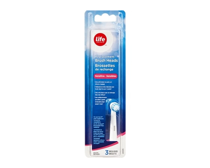 Life Brand Sensitive Replacement Brush Heads - 3 EA