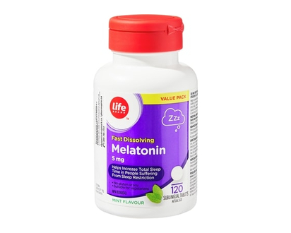 Life Brand Mint Flavour Fast Dissolving Melatonin 5 mg 120 Sublingual Tablets Value Pack - 120.0 EA