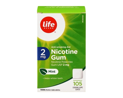 Life Brand Mint Nicotine Gum 2 mg 105 Chewing Gums - 105.0 EA