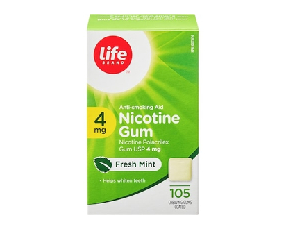 Life Brand Mint Nicotine Gum 4 mg 105 Chewing Gums - 105.0 EA