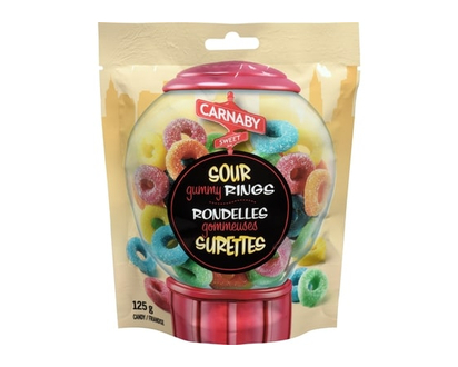 Carnaby Sweet Sour Gummy Rings - 125.0 G