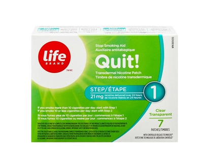 Life Brand Step 1 Transdermal Nicotine Patch Stop Smoking Aid - 7.0 EA