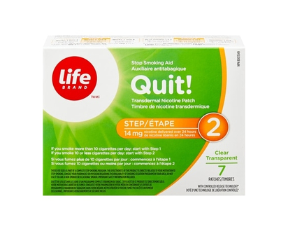 Life Brand Step 2 Transdermal Nicotine Patch Stop Smoking Aid - 7.0 EA