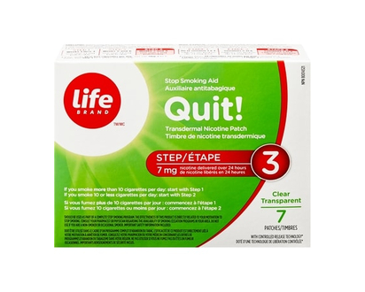 Life Brand Step 3 Transdermal Nicotine Patch Stop Smoking Aid - 7.0 EA
