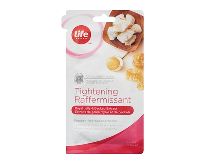 Life Brand Tightening Facial Sheet Mask, Royal Jelly & Baobab Extract - 1 EA