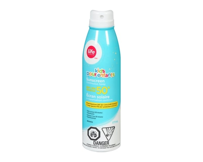 Life Brand Continuous Spray Sunscreen for Kids, SPF 50+ - 177.0 ML