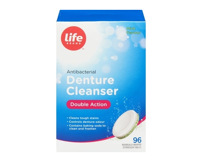 Life Brand Denture Cleanser Double Action - 96.0 EA