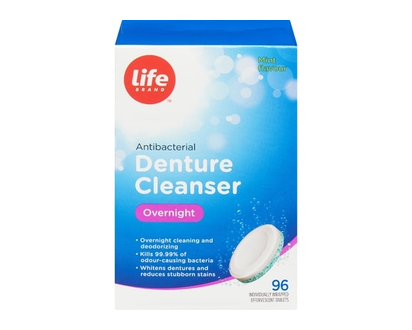 Life Brand Denture Cleansers Overnight - 96.0 EA