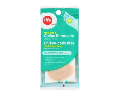 Life Brand Medicated Callus Removers, 6 Cushions, 4 Medicated Patches - 1.0 EA