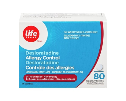 Life Brand Desloratadine Allergy Control 5 mg 80 Tablets - 80.0 EA