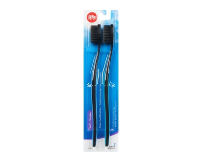 Life Brand Ultra Soft Charcoal Toothbrush - 2 PK