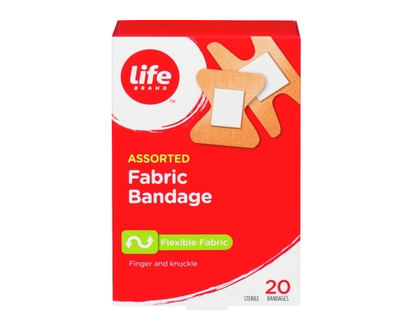 Life Brand ASSORTED Fabric Bandage Flexible Fabric - 20 EA
