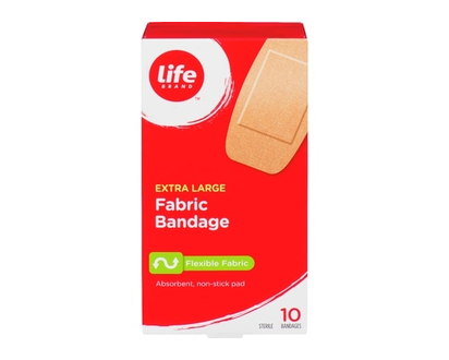 Life Brand Extra Large Fabric Bandage, 10 Pack - 10.0 EA