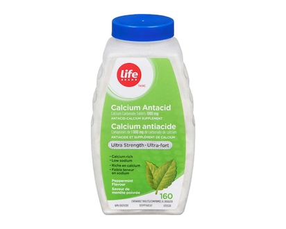 Life Brand Calcium Antacid Ultra Strength Peppermint 160 - 160.0 EA
