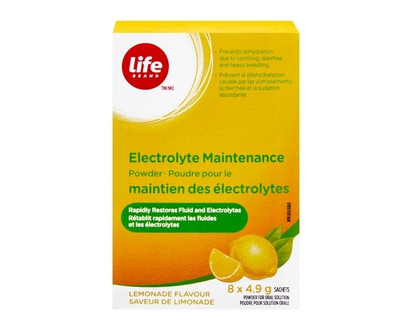 Life Brand Lemonade Flavour Electrolyte Maintenance Powder - 8.0 EA