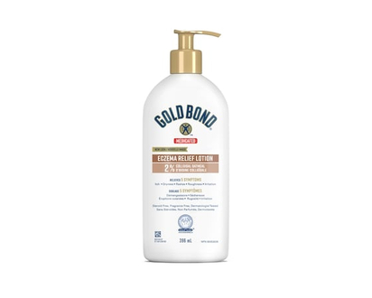 Gold Bond Medicated Eczema Relief Lotion, Hydrating and Moisturizing Body Lotion With 2% Colloidal Oatmeal to Combat Rashes and Help Relieve Minor Ski