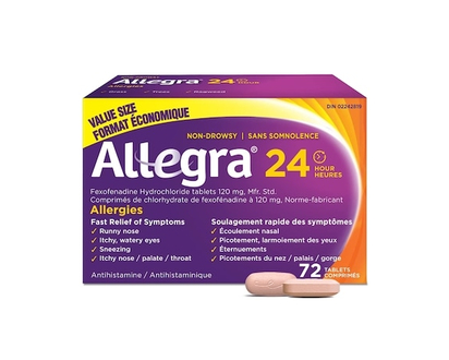 Allegra 24 Hour Allergy Medication, 120 mg - 72 TAB