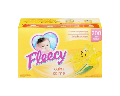 Fleecy Aroma Therapy Fabric Softener Dryer Sheets, Calm - 200.0 EA