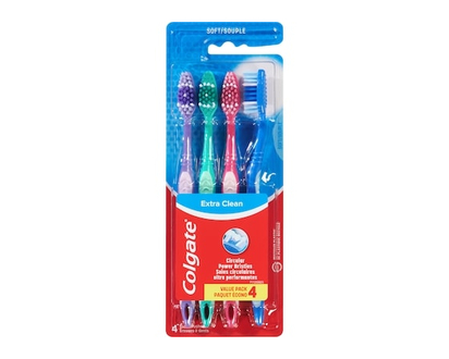 Colgate Paquet Écono De 4 Brosses À Dents Souples Extra Clean - 1.0 EA