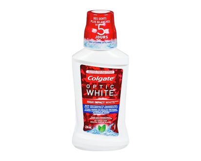 Rince-bouche sans alcool Colgate Optic White Menthe fraîche glacée, 236 mL - 236 ML