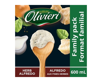 Olivieri Pasta Sauce, Alfredo Herb - 600.0 ML