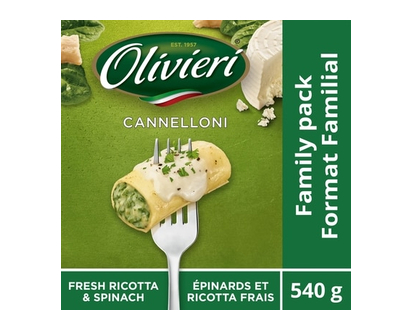 Olivieri Cannellonis épinards et fromage - 540.0 G