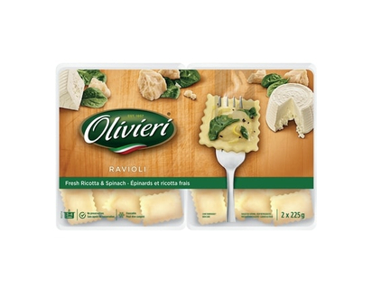 Olivieri Ravioli aux épinards et ricotta frais - 450.0 G