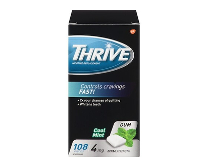 Thrive Nicotine Gum, Cool Mint 4mg - 108.0 EA