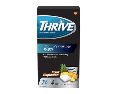 Thrive Nicotine Replacement Gum Fruit Explosion Extra Strength 4 Mg - 36.0 EA