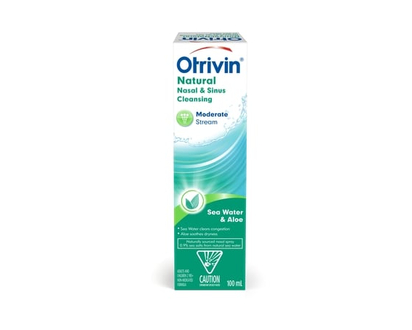 Otrivin Moderate Stream Saline Nasal Decongestant Spray Sea Water & Aloe 100ml - 100 ML