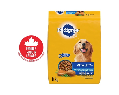 Pedigree Vitality+ Dry Food For Adult Dogs Roasted Chicken And Vegetable Flavour - 8.0 KG