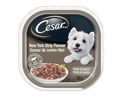 Cesar Dog Food, Filets in Sauce New York Strip Flavour Wet - 100.0 G