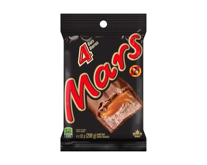 Twix Barres de chocolat sans arachides, 4 barres standards - 208 G