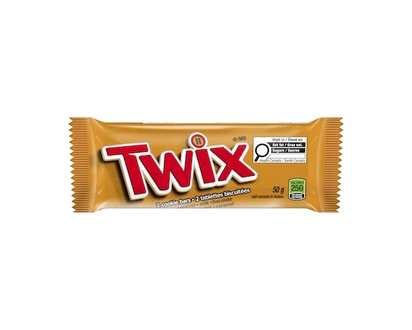 Twix Caramel Cookie Chocolate Candy Bar, Full Size Bar - 50.0 G