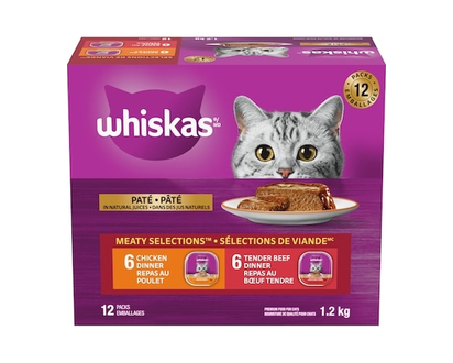 Whiskas Meaty Selections Paté Multipack Wet Cat Food - 1.2 KG