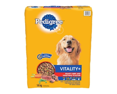 Pedigree Vitality+ Dry Food For Adult Dogs Hearty Beef And Vegetable Flavour - 14.0 KG