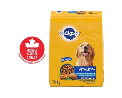 Pedigree Vitality+ Dry Food For Adult Dogs Roasted Chicken And Vegetable Flavour - 14.0 KG