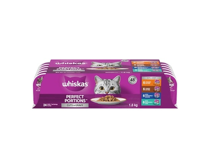 Whiskas Chicken, Turkey, Salmon & Tuna Cuts in Gravy Multipack Wet Cat Food - 1.8 KG